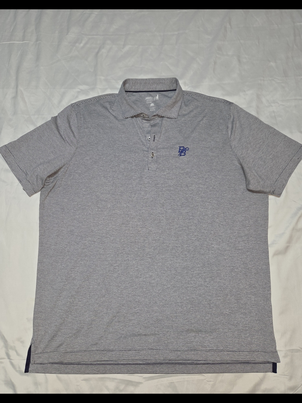 johnnie-O Light Gray Polo with Blue Logo